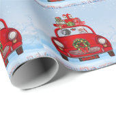 サンタクロースと車に乗ったワイマランアドッグ ラッピングペーパー (ロールコーナー)