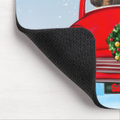 サンタクロースと車に乗った騎馬王の犬 マウスパッド (コーナー)