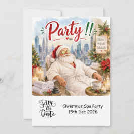 サンタクロースと過ごす7月のクリスマスパーティー Save the date 招待状