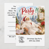 サンタクロースと過ごす7月のクリスマスパーティー Save the date 招待状 (正面/裏面)