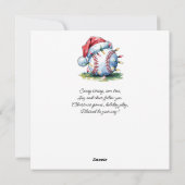 サンタクロースと野球のクリスマス シーズンカード (裏面)