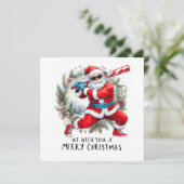 サンタクロースと野球のクリスマス シーズンカード (スタンド正面)