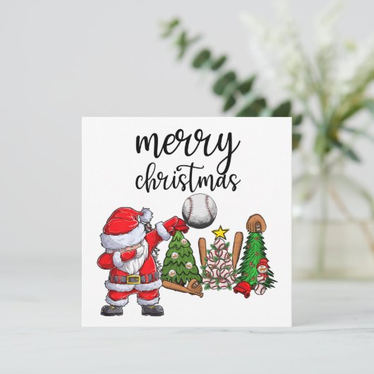 サンタクロースと野球のクリスマス シーズンカード (スタンド正面)