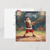サンタクロースと野球のクリスマス シーズンカード (正面/裏面)