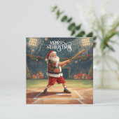 サンタクロースと野球のクリスマス シーズンカード (スタンド正面)