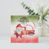 サンタクロースと雪だるまとの野球クリスマス シーズンカード (スタンド正面)