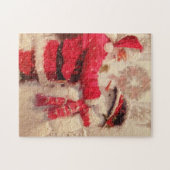 サンタクロースと雪だるまの降雪 ジグソーパズル (横)