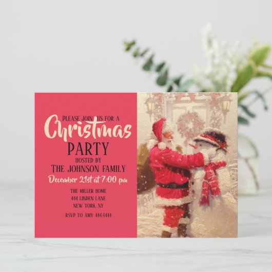 サンタクロースと雪だるまの降雪 招待状 (スタンド正面)