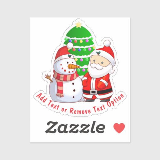 サンタクロースと雪だるまクリスマス シール (シート)