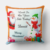 サンタクロースと雪だるま祝クリスマス クッション (裏面)