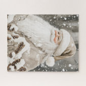 サンタクロースと雪の松の木 ジグソーパズル (横)