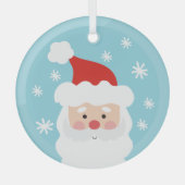 サンタクロースと雪の結晶とクリスマスオーナメント ガラスオーナメント (正面)