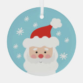 サンタクロースと雪の結晶とクリスマスオーナメント ガラスオーナメント (裏面)