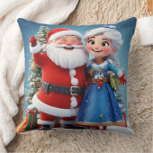 サンタクロースと雪女祝のクリスマス クッション (ブランケット)