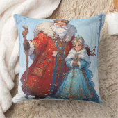 サンタクロースと雪女祝のクリスマス クッション (ブランケット)