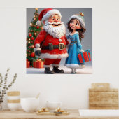 サンタクロースと雪女祝のクリスマス ポスター (キッチン)