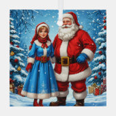 サンタクロースと雪姫 ガラスオーナメント (裏面)