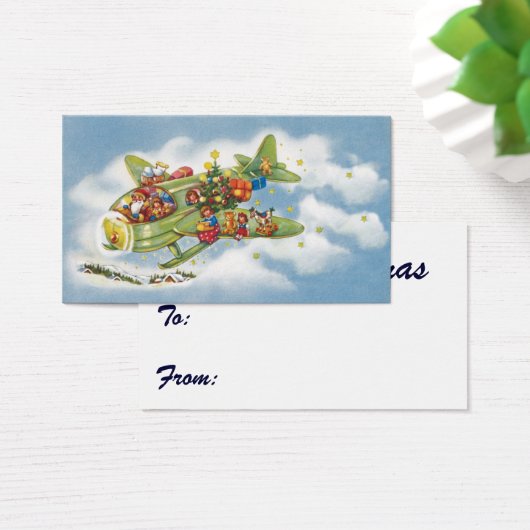 サンタクロースと飛行機のヴィンテージ飛んでいるクリスマス (デスク)