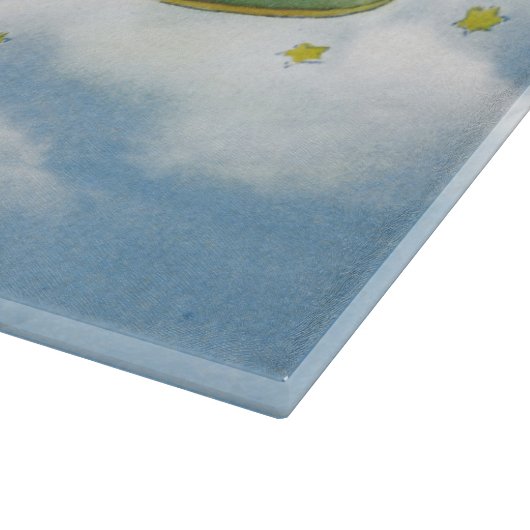 サンタクロースと飛行機のヴィンテージ飛んでいるクリスマス カッティングボード (角)