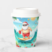 サンタクロースと7月のクリスマスサーフィン 紙コップ (正面)