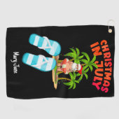 サンタクロースと7月のクリスマス ゴルフタオル (横)