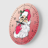 サンタクロースなびくヴィンテージスタイル ラージ壁時計 (傾斜)