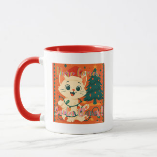 サンタクロースにゃんこ!かわいい&面白いネコ マグカップ