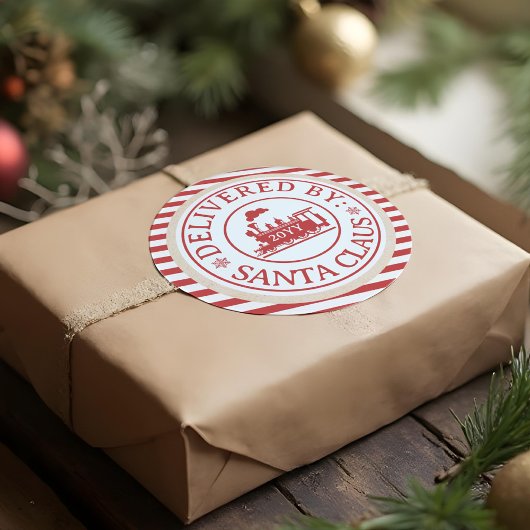 サンタクロースによる北極列車の特別配達 ラウンドシール