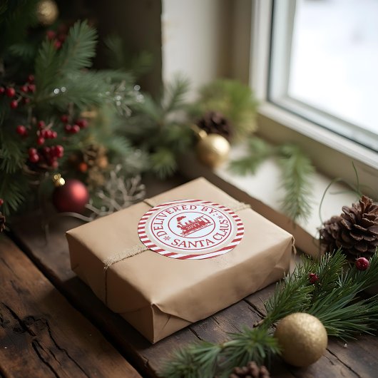 サンタクロースによる北極列車の特別配達 ラウンドシール