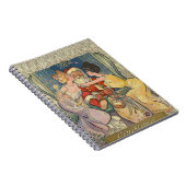 サンタクロースにキスするビンテージクリスマスカード ノートブック (右側)