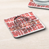 サンタクロースにクリスマスを祝う コースター (左側)