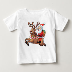 サンタクロースに平和の贈り物 ベビーTシャツ