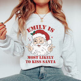 サンタクロースに最も近いカスタムクリスマスおもしろいグループ スウェットシャツ