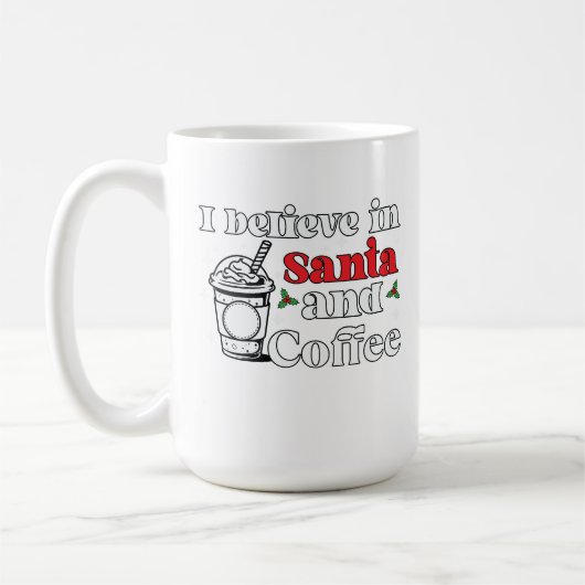 サンタクロースに関するクリスマスことわざ付きコーヒーカップ コーヒーマグカップ (左)