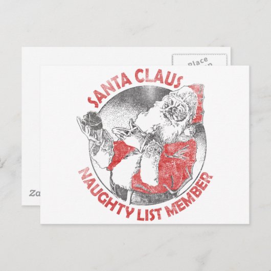 サンタクロースのいけないリストのメンバー シーズンポストカード (正面/裏面)