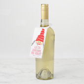 サンタクロースのおもしろいな女主人のギフトのワイン ボトルネックタグ (アングル)