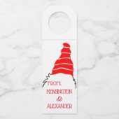 サンタクロースのおもしろいな女主人のギフトのワイン ボトルネックタグ (裏面)