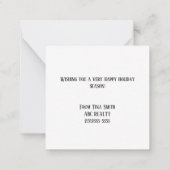 サンタクロースのお客様メリークリスマス ノートカード (裏面)