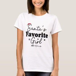 サンタクロースのお気に入りの女の子のクリスマスTシャツ Tシャツ