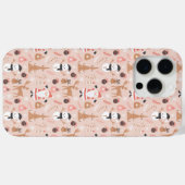 サンタクロースのかわいいピンクのクリスマスパターン Case-Mate iPhoneケース (裏面 (横))