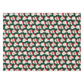 サンタクロースのさまざまな赤緑の肌色がトーンクリスマス テーブルクロス (正面(横))