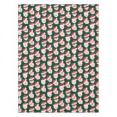 サンタクロースのさまざまな赤緑の肌色がトーンクリスマス テーブルクロス (正面)