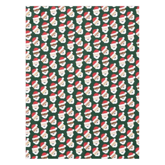 サンタクロースのさまざまな赤緑の肌色がトーンクリスマス テーブルクロス (正面)