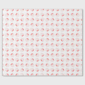 サンタクロースのすてきな赤と白のクリスマス ラッピングペーパー (フラット)