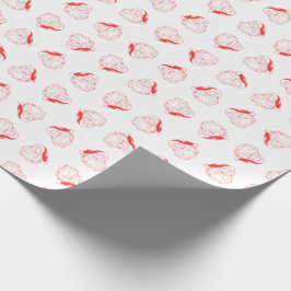 サンタクロースのすてきな赤と白のクリスマス ラッピングペーパー