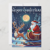「サンタクロースのそりに乗る」クリスマスカード シーズンカード (正面)