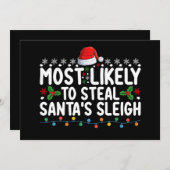 サンタクロースのそりを盗む可能性が高い 招待状 (正面/裏面)