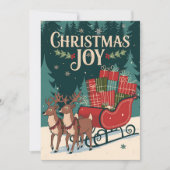 サンタクロースのそりディアクリスマスホリデーカード シーズンカード (正面)