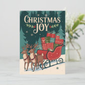 サンタクロースのそりディアクリスマスホリデーカード シーズンカード (スタンド正面)