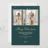 サンタクロースのそりディアクリスマスホリデーカード シーズンカード (裏面)